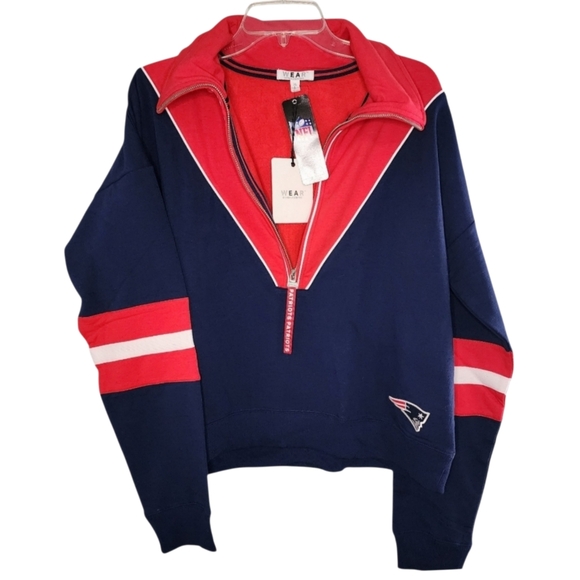Wear By Erin Andrews Tops - New NFL Football New England Patriots Womens Half Zip Sweater XL New With Tags